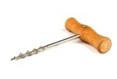 Click for a bigger picture.WOODEN HANDLED CORK SCREW