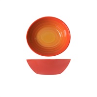 Click for a bigger picture.Sunset Orange Atlantis Melamine Oval Bowl 23 x 20.5 x 7.5cm