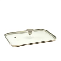 Click for a bigger picture.GenWare Glass Lid For Cast Aluminium Roaster 35 x 22cm