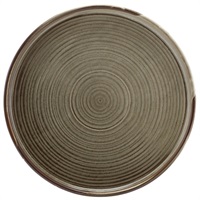 Click for a bigger picture.Terra Porcelain Grey Low Presentation Plate 25cm