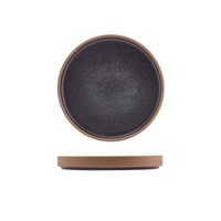 Click for a bigger picture.GenWare Kava Black Stoneware Raw Wall Presentation Plate 18cm